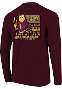 Arizona State Sun Devils Maroon Fight Song Mascot Long Sleeve T Shirt