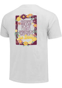 Arizona State Sun Devils Womens White Floral Frame Short Sleeve T-Shirt
