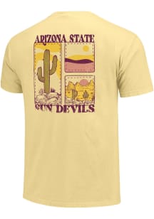 Arizona State Sun Devils Womens Yellow Patch Desert Scene Short Sleeve T-Shirt