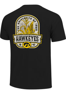 Iowa Hawkeyes Black Corn Stalk Badge Short Sleeve T Shirt