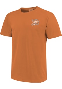 Oklahoma State Cowboys Womens Burnt Orange Softball Script and Floral Short Sleeve T-Shirt