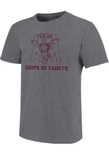 Texas A&amp;M Aggies Grey Corps of Cadet Logo Short Sleeve T Shirt