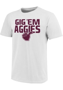 Texas A&amp;M Aggies White Gig em Hand Symbol Short Sleeve T Shirt