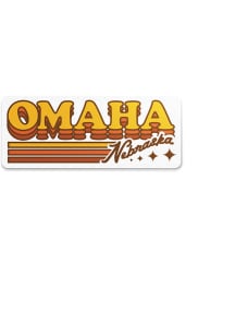 Omaha Retro Fade Letters Stickers