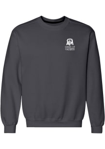 Texas A&amp;M Aggies Mens Charcoal Corps of Cadet State Flag Long Sleeve Crew Sweatshirt