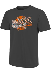 Oklahoma State Cowboys Black Script Softball Short Sleeve Fashion T Shirt