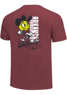 Arkansas Razorbacks Crimson Old School Softball Short Sleeve T Shirt