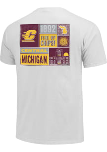 Central Michigan Chippewas White School Squares Short Sleeve T Shirt