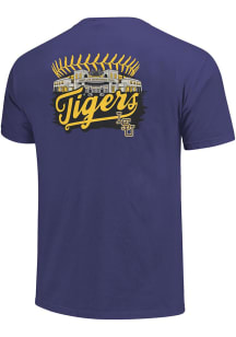 LSU Tigers Purple Baseball Stadium Laces Short Sleeve T Shirt