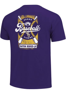 LSU Tigers Youth Purple Baseball Banner Short Sleeve T-Shirt