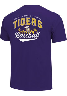 LSU Tigers Youth Purple EMBROIDERED LETTERS Short Sleeve T-Shirt