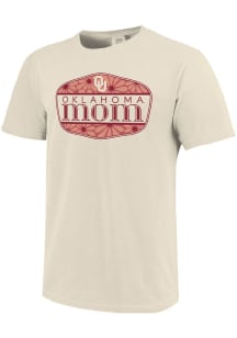 Oklahoma Sooners Womens Ivory Mom Floral Shield Short Sleeve T-Shirt