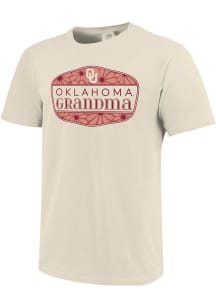 Oklahoma Sooners Womens Ivory Grandma Floral Shield Short Sleeve T-Shirt
