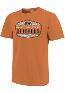 Oklahoma State Cowboys Womens Orange Mom Floral Shield Short Sleeve T-Shirt