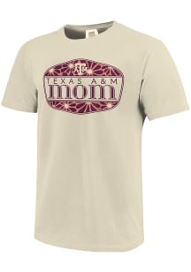 Texas A&amp;M Aggies Womens Ivory Mom Floral Shield Short Sleeve T-Shirt
