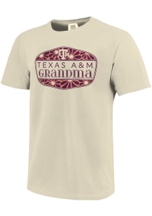 Texas A&amp;M Aggies Womens Ivory Grandma Floral Shield Short Sleeve T-Shirt