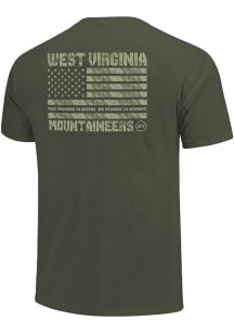 West Virginia Mountaineers Yellow Flag Stripes Short Sleeve T Shirt