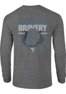 West Virginia Mountaineers Charcoal Built on Bravery Long Sleeve T Shirt