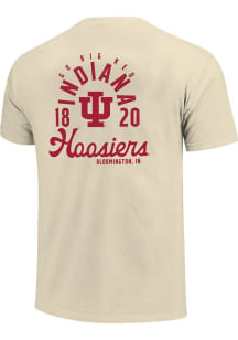 Indiana Hoosiers Ivory Vintage Mascot Overlay Short Sleeve Fashion T Shirt