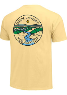 Purdue Boilermakers Circle Scene River Short Sleeve T Shirt - Gold