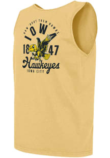 Mens Yellow Iowa Hawkeyes Comfort Colors Mascot Overlay Short Sleeve Tank Top