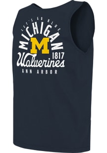 Mens Navy Blue Michigan Wolverines Comfort Colors Mascot Overlay Short Sleeve Tank Top