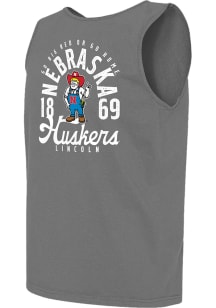 Mens Grey Nebraska Cornhuskers Comfort Colors Mascot Overlay Short Sleeve Tank Top