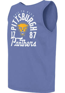 Pitt Panthers Mens Blue Comfort Colors Mascot Overlay Short Sleeve Tank Top