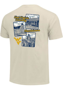 West Virginia Mountaineers Womens Ivory Campus Photos Short Sleeve T-Shirt