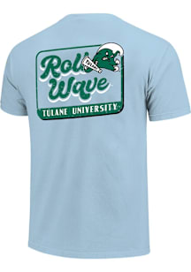 Tulane Green Wave Light Blue Tin Script Short Sleeve T Shirt
