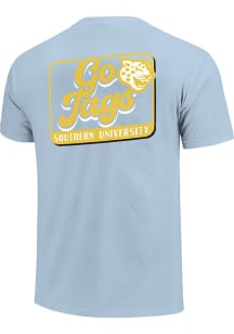 Southern University Jaguars Light Blue Tin Script Short Sleeve T Shirt