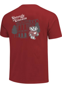 Wisconsin Badgers Modern Building Script Short Sleeve T-Shirt - Red