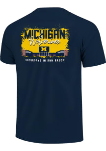 Michigan Wolverines 0 Stadium Saturdays Short Sleeve T Shirt - Blue
