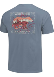 Wisconsin Badgers State Scenery Short Sleeve T Shirt - Light Blue