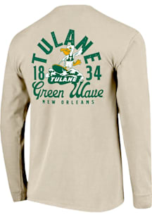 Tulane Green Wave Womens Ivory Riding The Wave LS Tee