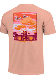 Virginia Tech Hokies Womens Orange Sun Kissed Skies Short Sleeve T-Shirt