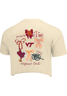 Virginia Tech Hokies Womens White Coquette Campus Short Sleeve T-Shirt