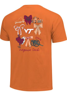 Virginia Tech Hokies Womens Burnt Orange Coquette Campus Short Sleeve T-Shirt