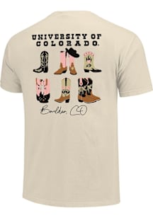 Colorado Buffaloes Womens Ivory Howdy Boots Short Sleeve T-Shirt