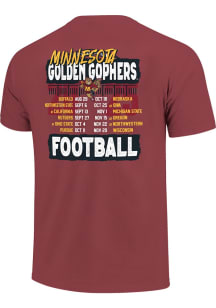 Minnesota Golden Gophers 2025 Football Schedule Short Sleeve T Shirt - Maroon