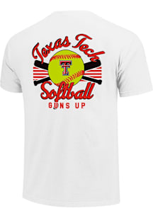 Texas Tech Red Raiders Womens White Bats & Stripes Short Sleeve T-Shirt