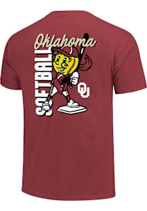 Oklahoma Sooners Womens Crimson Batter Swing Short Sleeve T-Shirt