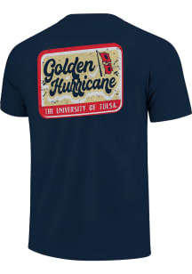 Tulsa Golden Hurricane Sign Script Short Sleeve T Shirt - Navy Blue