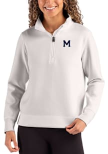 Cutter and Buck Michigan Wolverines Womens Ash Vault Roam Qtr Zip