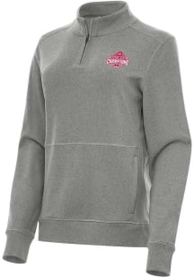 Womens Ohio State Buckeyes Black Antigua 2024 Football National Champions Crush Qtr Zip