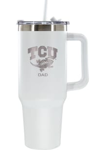 TCU Horned Frogs Dad 40oz Stainless Steel Tumbler - White