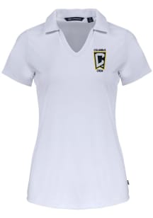 Cutter and Buck Columbus Crew Womens White Daybreak V Neck Short Sleeve Polo Shirt