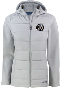 Cutter and Buck Philadelphia Union Womens Grey Evoke Hood Heavy Weight Jacket