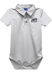 Vive La Fete New Hampshire Wildcats Baby White Team Short Sleeve One Piece Polo