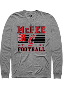 Cd Mcfee Cincinnati Bearcats Grey Football NIL Striped Long Sleeve Player T Shirt
